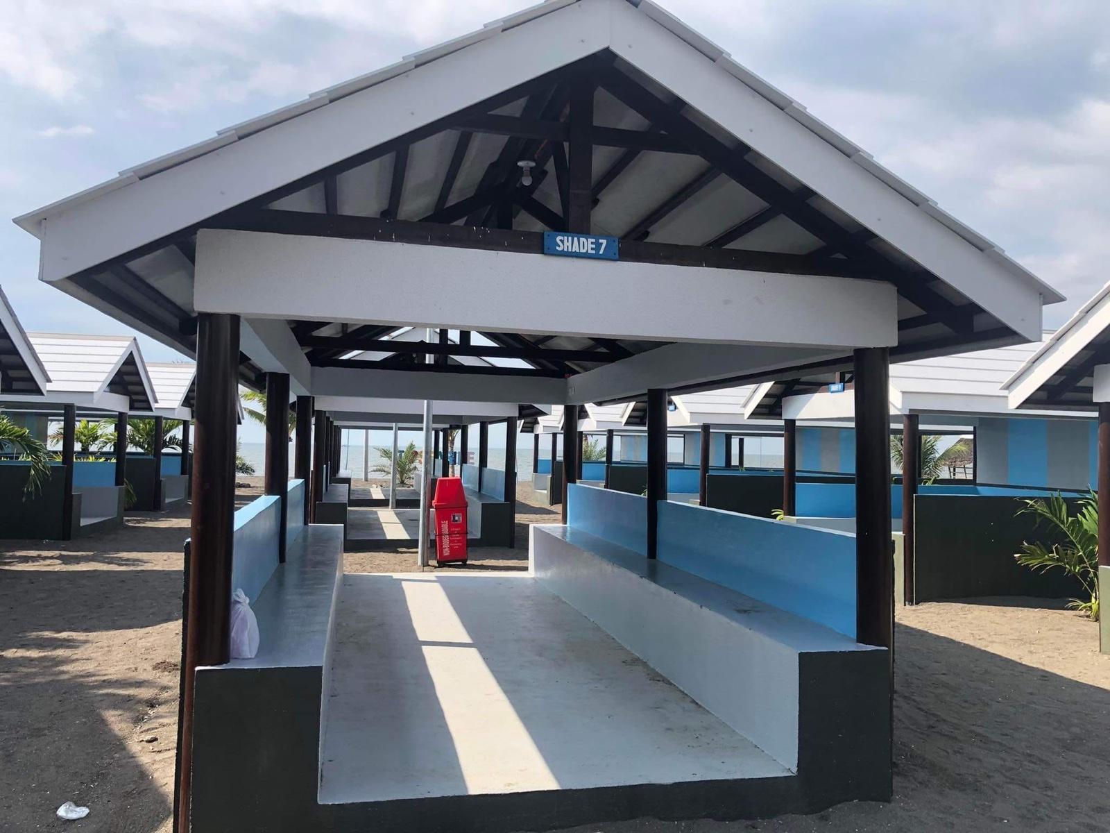 Beachfront pavilion overlooking the shore
